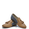 Sonatina Tan and Navy Tassel Loafer-Tassel Children Shoes