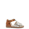 Manuela Brown and Gold Perforated Sandal-Tassel Children Shoes