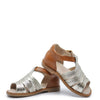 Manuela Brown and Gold Perforated Sandal-Tassel Children Shoes