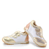 Emel Gold and Pink Velcro Sneaker-Tassel Children Shoes