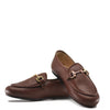 Manuela Brown Pebbled Buckle Loafer-Tassel Children Shoes
