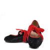 Papanatas Black and Red Velvet Bow Shoe-Tassel Children Shoes