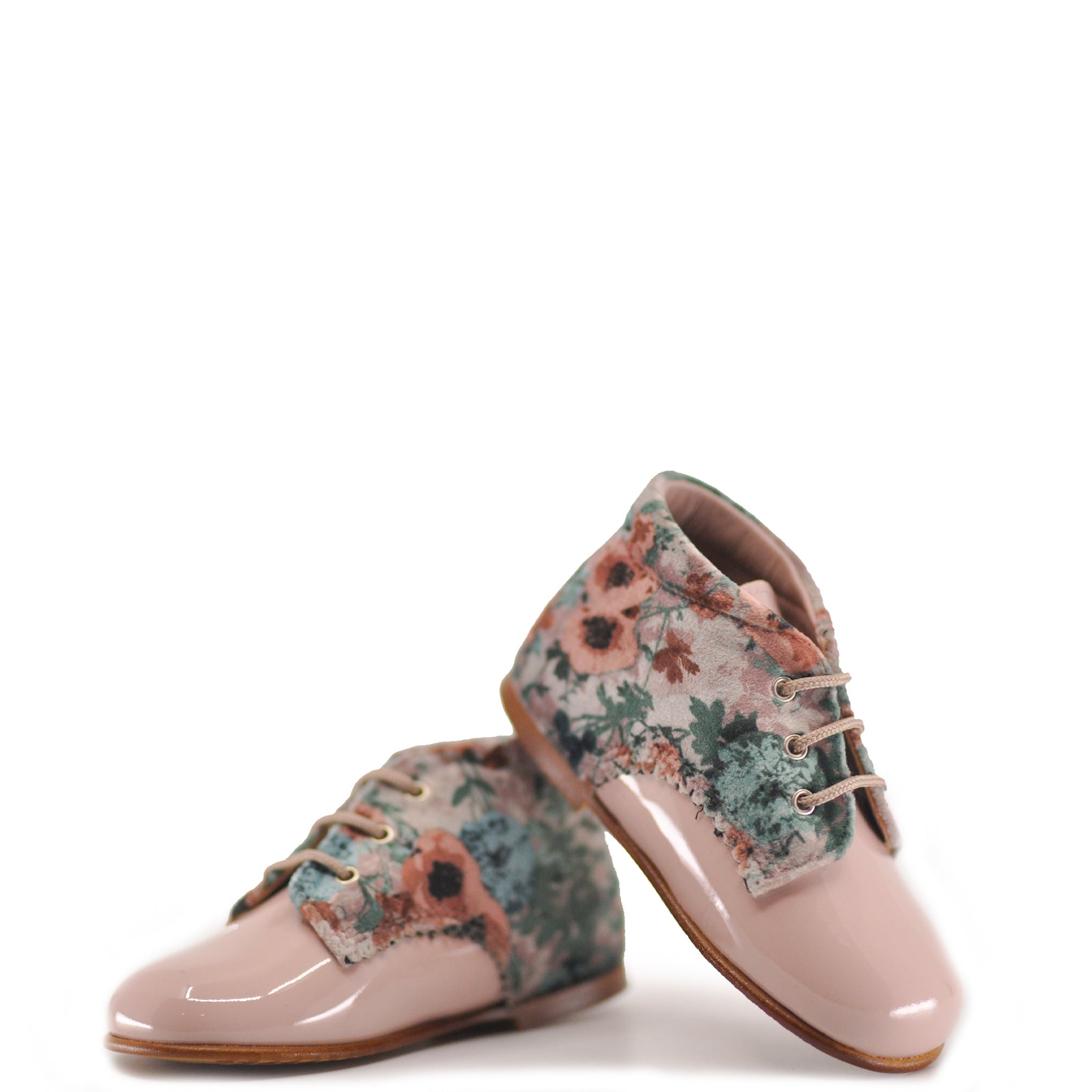 Papanatas Rose Floral Velvet Baby Bootie-Tassel Children Shoes