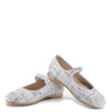 Hoo Silver Linen Mary Jane-Tassel Children Shoes