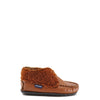 Atlanta Mocassin Luggage Shearling Lace-Up Baby Bootie-Tassel Children Shoes