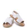 Manuela White Textured Velcro Sandal-Tassel Children Shoes