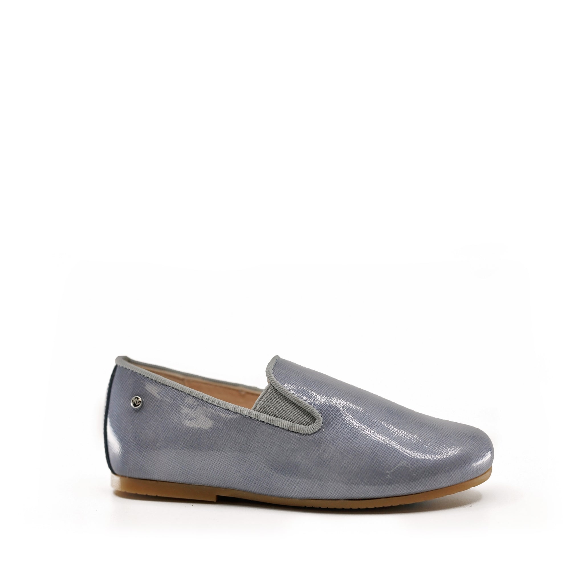 Manuela Patent Blue/Gray Loafer-Tassel Children Shoes