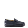 Blublonc Navy Pebbled Wingtip Dress Shoe-Tassel Children Shoes