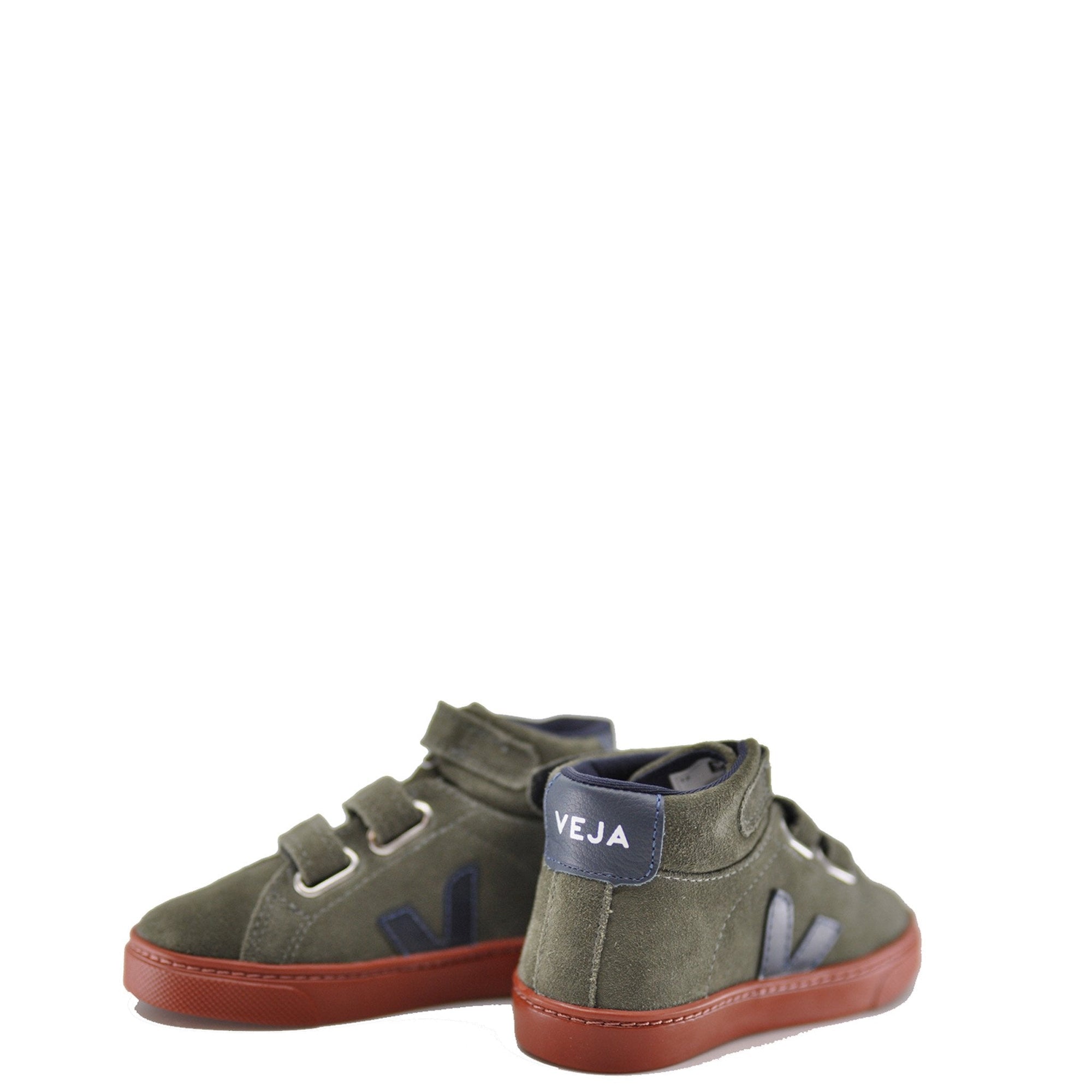 Veja Hunter Green Suede Hi Top Velcro Sneaker-Tassel Children Shoes