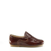 Manuela Perforated Chocolate Patent Loafer-Tassel Children Shoes