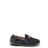 Beberlis Grey Printed Velvet Buckle Loafer-Tassel Children Shoes