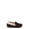 Atlanta Mocassin Chocolate Velvet and Fur Loafer-Tassel Children Shoes