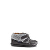 Atlanta Mocassin Gray Weave and Fur Baby Bootie-Tassel Children Shoes