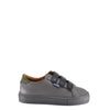 Atlanta Mocassin Grey and Black Leather Velcro Sneaker-Tassel Children Shoes