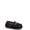 Atlanta Mocassin Navy Velvet Buckle Loafer-Tassel Children Shoes