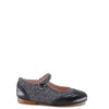LMDI Black Leather and Gray Tweed Mary Jane-Tassel Children Shoes