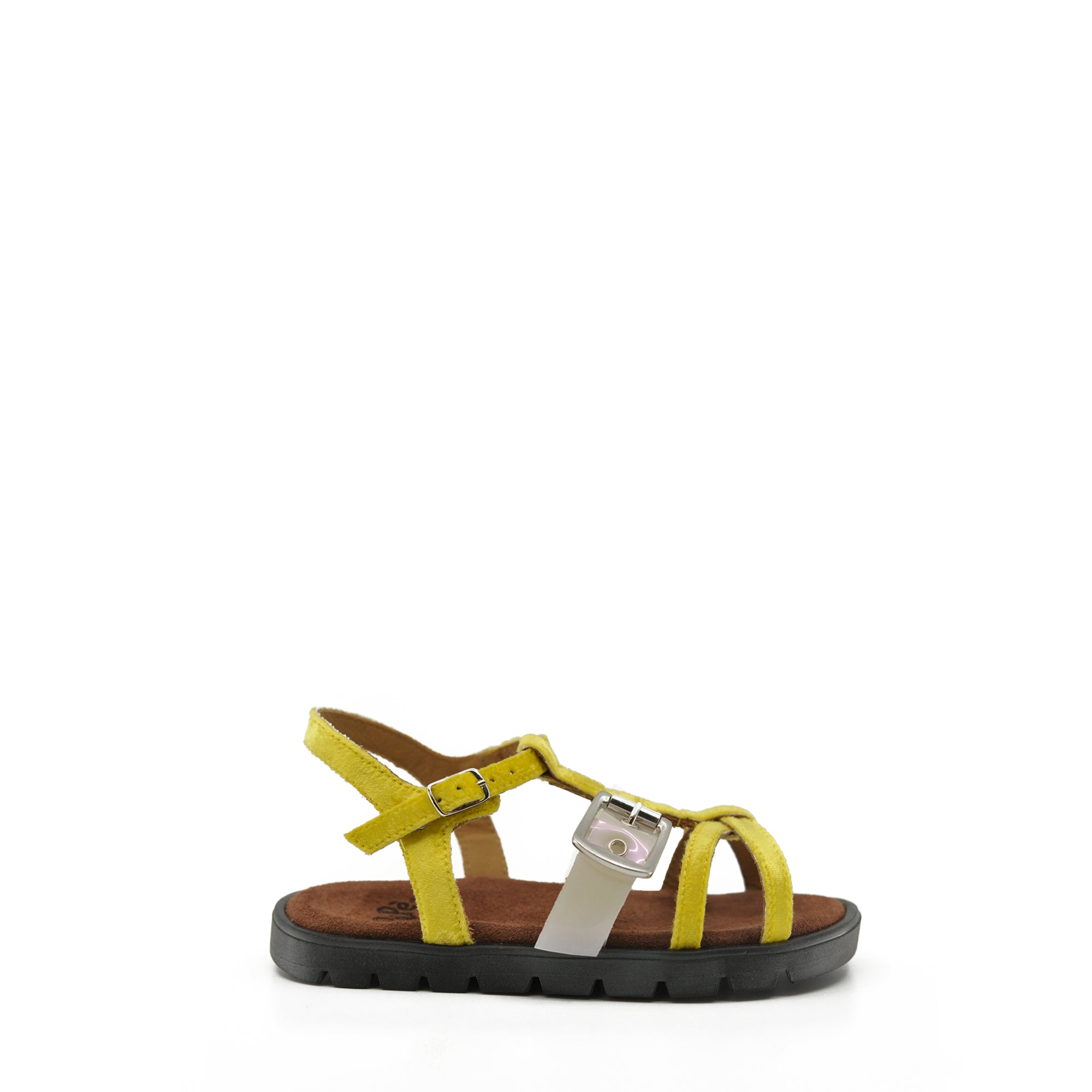 Pepe Yellow Velvet and PVC Sandal-Tassel Children Shoes