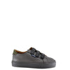 Atlanta Mocassin Grey and Black Leather Velcro Sneaker-Tassel Children Shoes