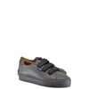 Atlanta Mocassin Grey and Black Leather Velcro Sneaker-Tassel Children Shoes