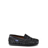Atlanta Mocassin Black and Silver Grid Loafer-Tassel Children Shoes