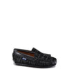 Atlanta Mocassin Black and Silver Grid Loafer-Tassel Children Shoes