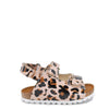 Blublonc Pink Patent Leopard Velcro Sandal-Tassel Children Shoes