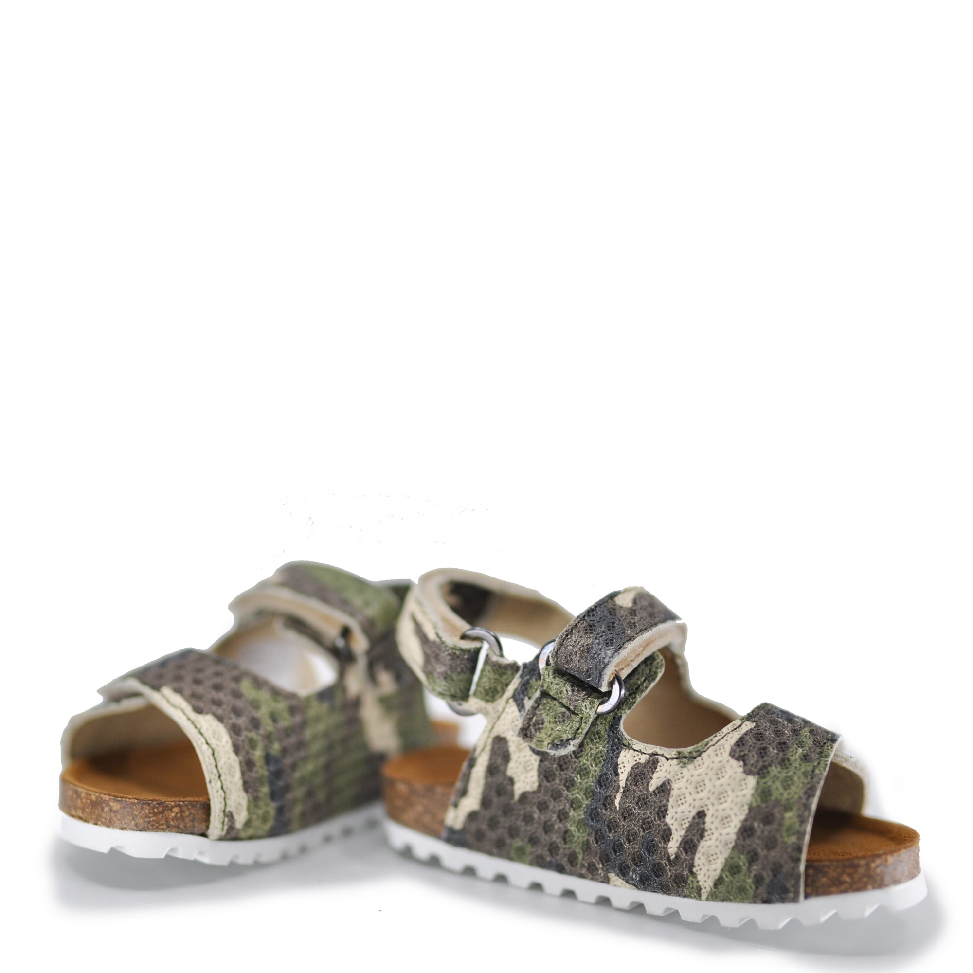 Blublonc Army Velcro Sandal-Tassel Children Shoes