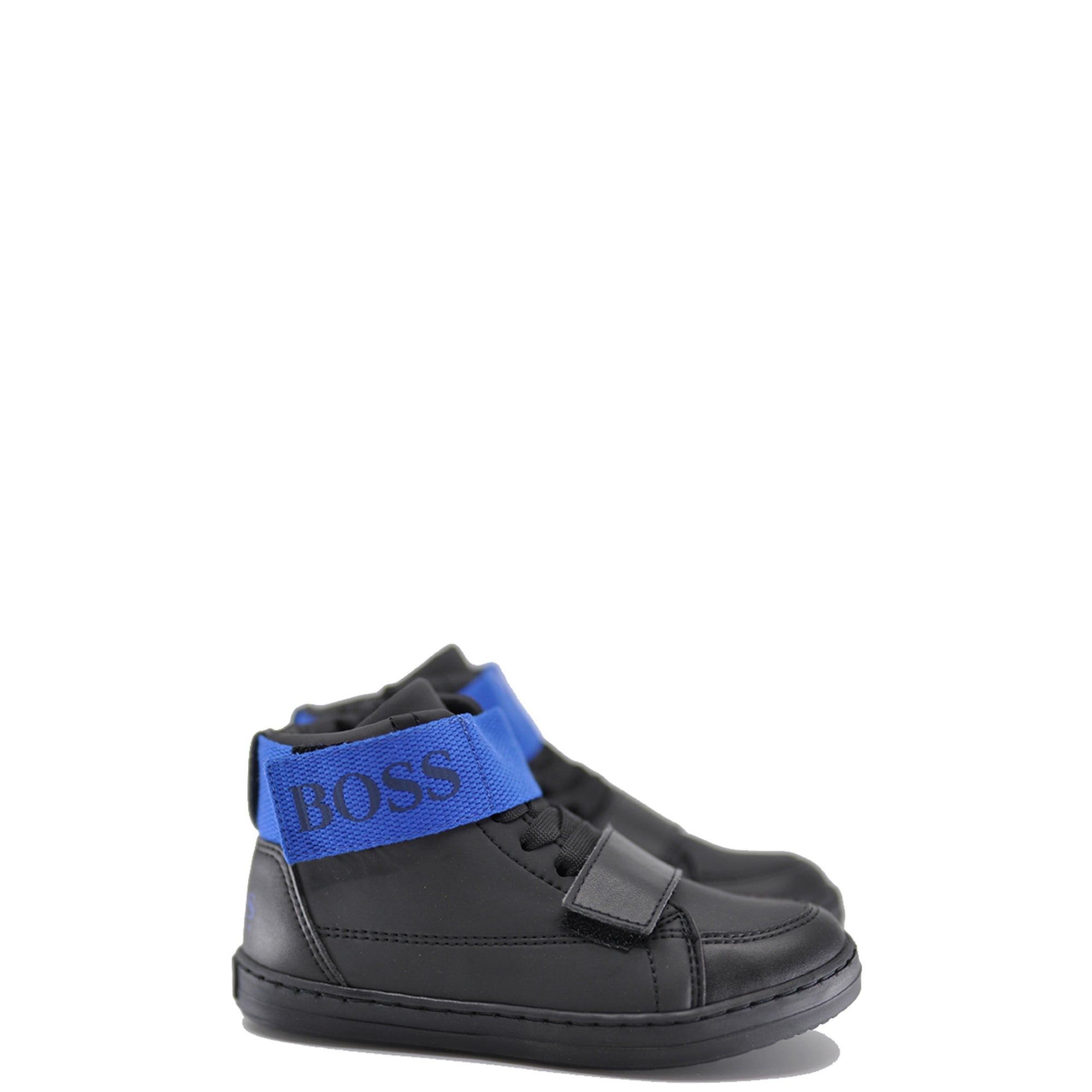 Hugo Boss Black Leather and Royal Blue Sneaker-Tassel Children Shoes