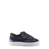 Atlanta Mocassin Navy Leather and Jean Velcro Sneaker-Tassel Children Shoes