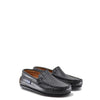 Atlanta Mocassin Black Leather Line Loafer-Tassel Children Shoes