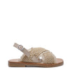 Manuela Beige Crochet Criss Cross Sandal-Tassel Children Shoes