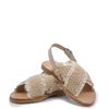 Manuela Beige Crochet Criss Cross Sandal-Tassel Children Shoes