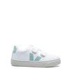 Veja White and Mint Sneaker-Tassel Children Shoes