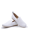 Manuela White Embossed Elastic Loafer-Tassel Children Shoes