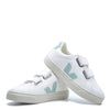 Veja White and Mint Sneaker-Tassel Children Shoes