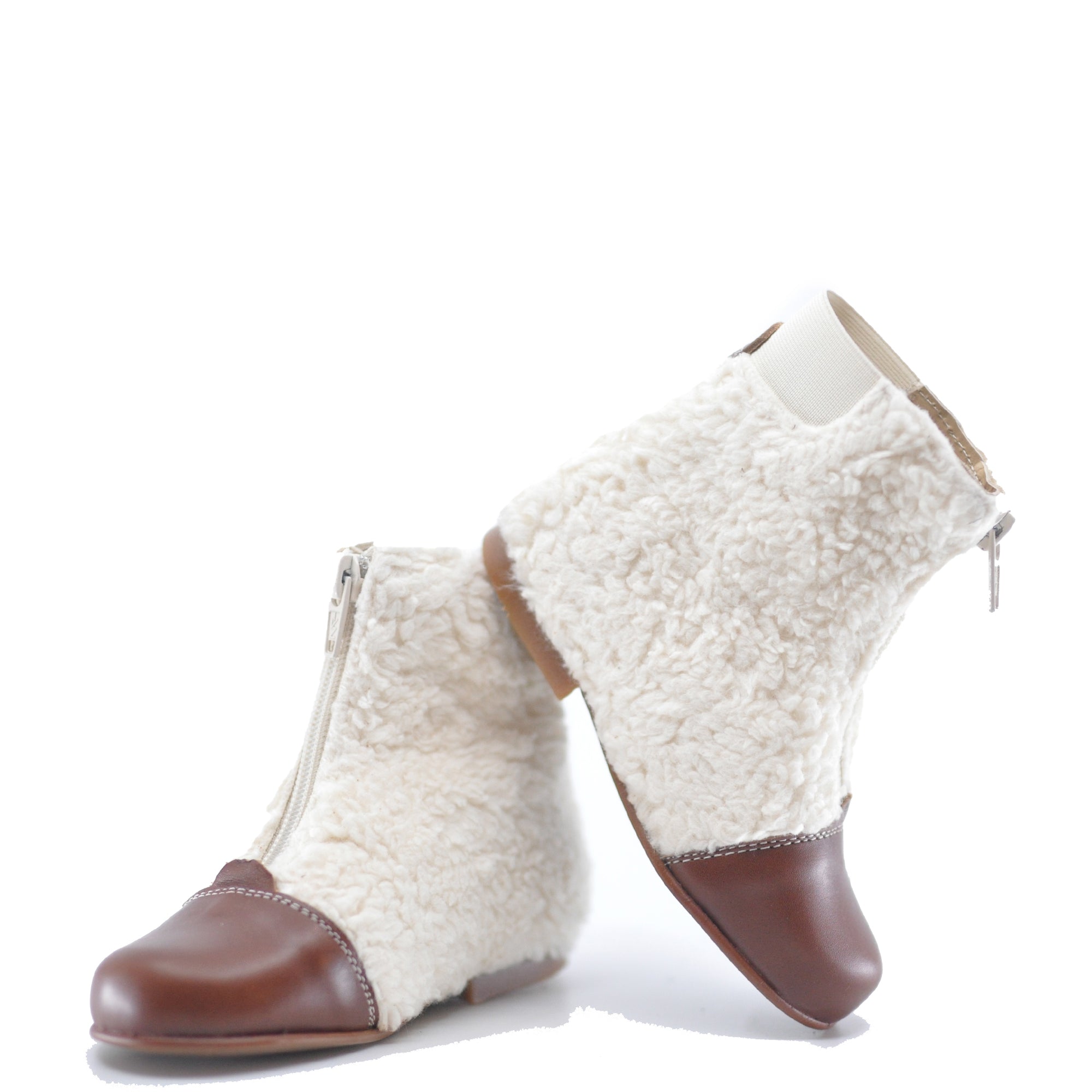 LMDI Luggage and Sherpa Zipper Bootie-Tassel Children Shoes