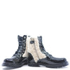 Manuela Black Patent and White Shearling Bootie-Tassel Children Shoes