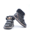 Emel Black Leather and Fur Baby Sneaker-Tassel Children Shoes