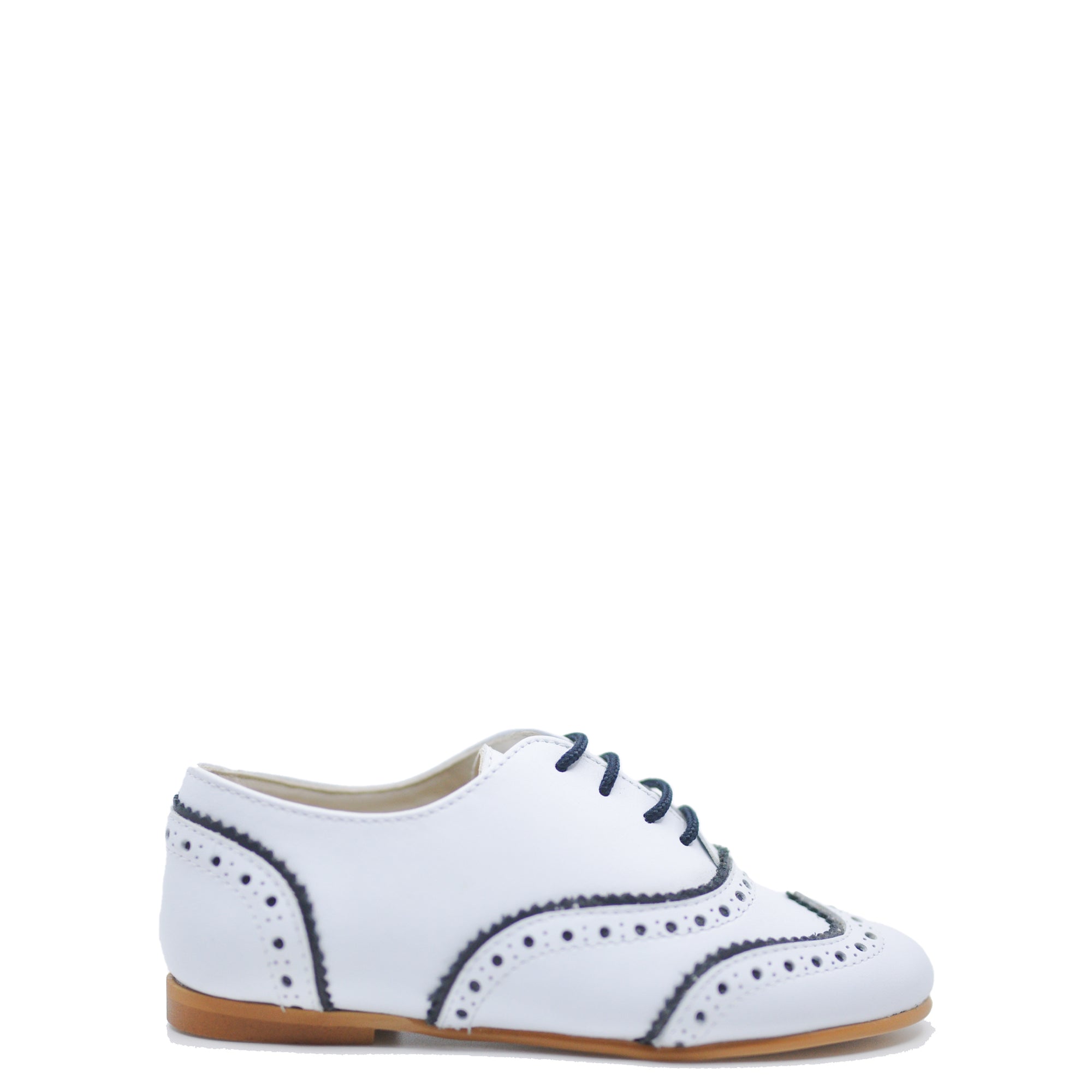 Sonatina White and Navy Wingtip Oxford-Tassel Children Shoes