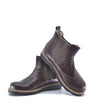 Emel Brown Leather Wingtip Elastic Bootie-Tassel Children Shoes