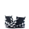 Blublonc Black and White Plaid Slip On Bootie-Tassel Children Shoes