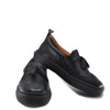 Atlanta Mocassin Black Leather Tassel Sneaker-Tassel Children Shoes