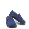 Blublonc Navy Nubock Perforated Smoking Loafer-Tassel Children Shoes