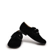 Beberlis Black Velvet Velcro Oxford-Tassel Children Shoes