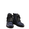 Beberlis Navy and Black Shimmer Fringe Bootie-Tassel Children Shoes
