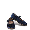 Beberlis Navy Quilted Velvet Mary Jane-Tassel Children Shoes