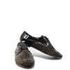 Beberlis Taupe Velvet and Black Patent Oxford-Tassel Children Shoes