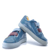 Dulis Blue Leather Velcro Sneaker-Tassel Children Shoes