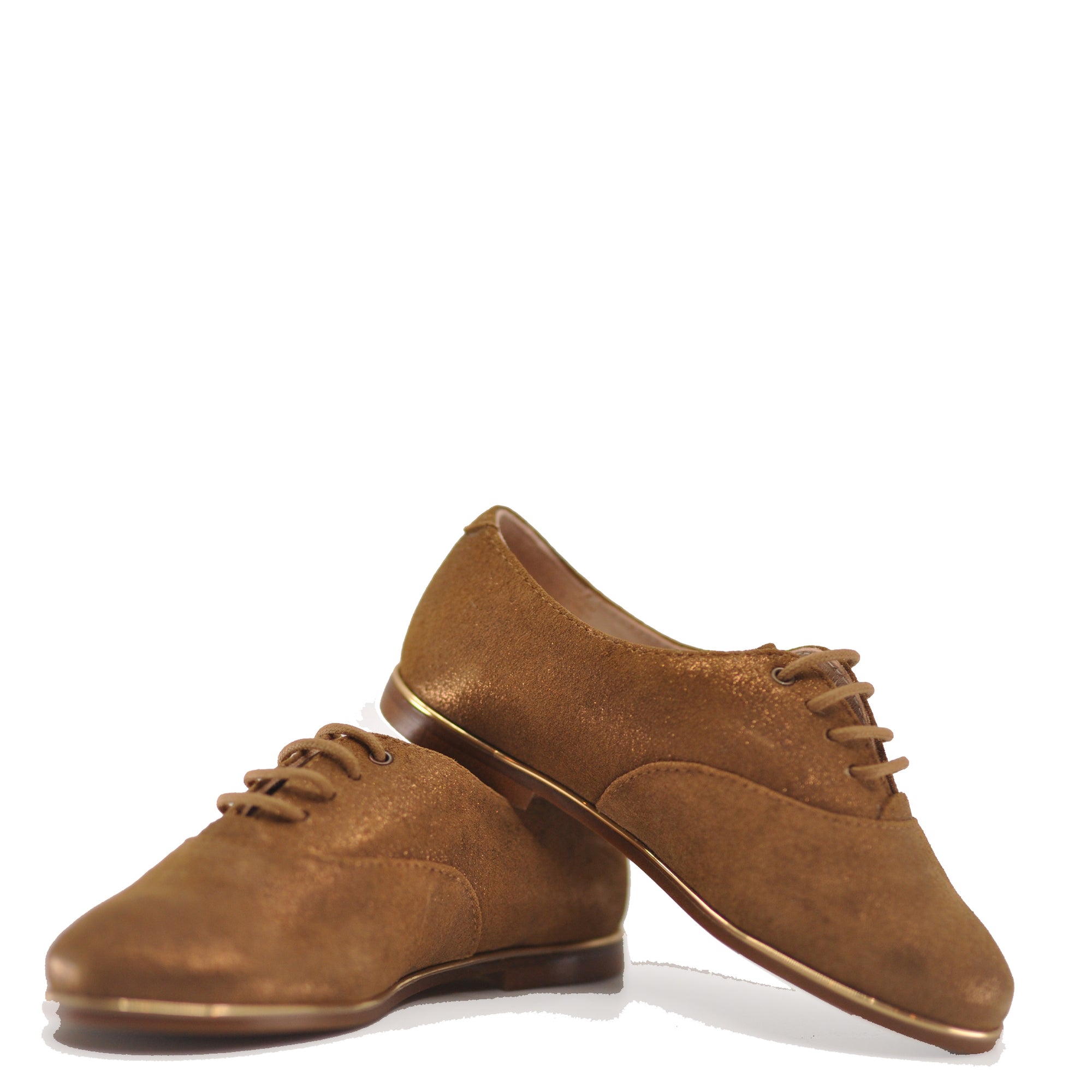 Beberlis Bronze Shimmer Leather Derby-Tassel Children Shoes