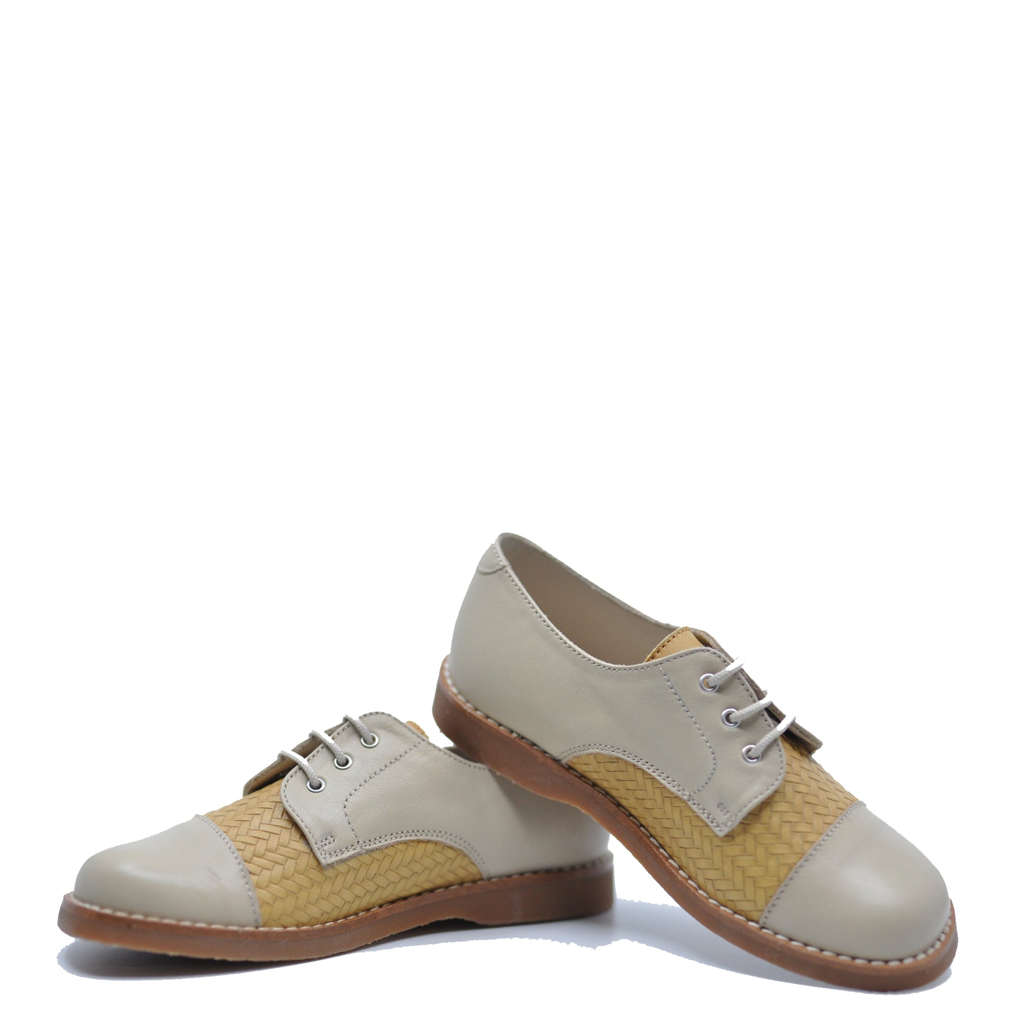 Beberlis Tan Two Tone Oxford-Tassel Children Shoes